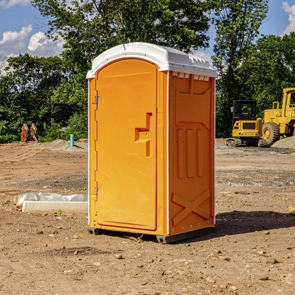 how often are the portable restrooms cleaned and serviced during a rental period in Moro